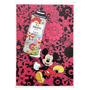 DEATH NYC - Mickey Mouse - assinado, certificado (coa), edição limitada, datado, 32 x 45 cm, #deathnyc #giclée