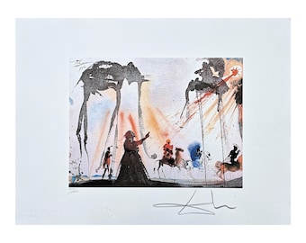 サルバドール・ダリ - 服を着た自動車 - 署名入り、限定版、66 x 50 cm