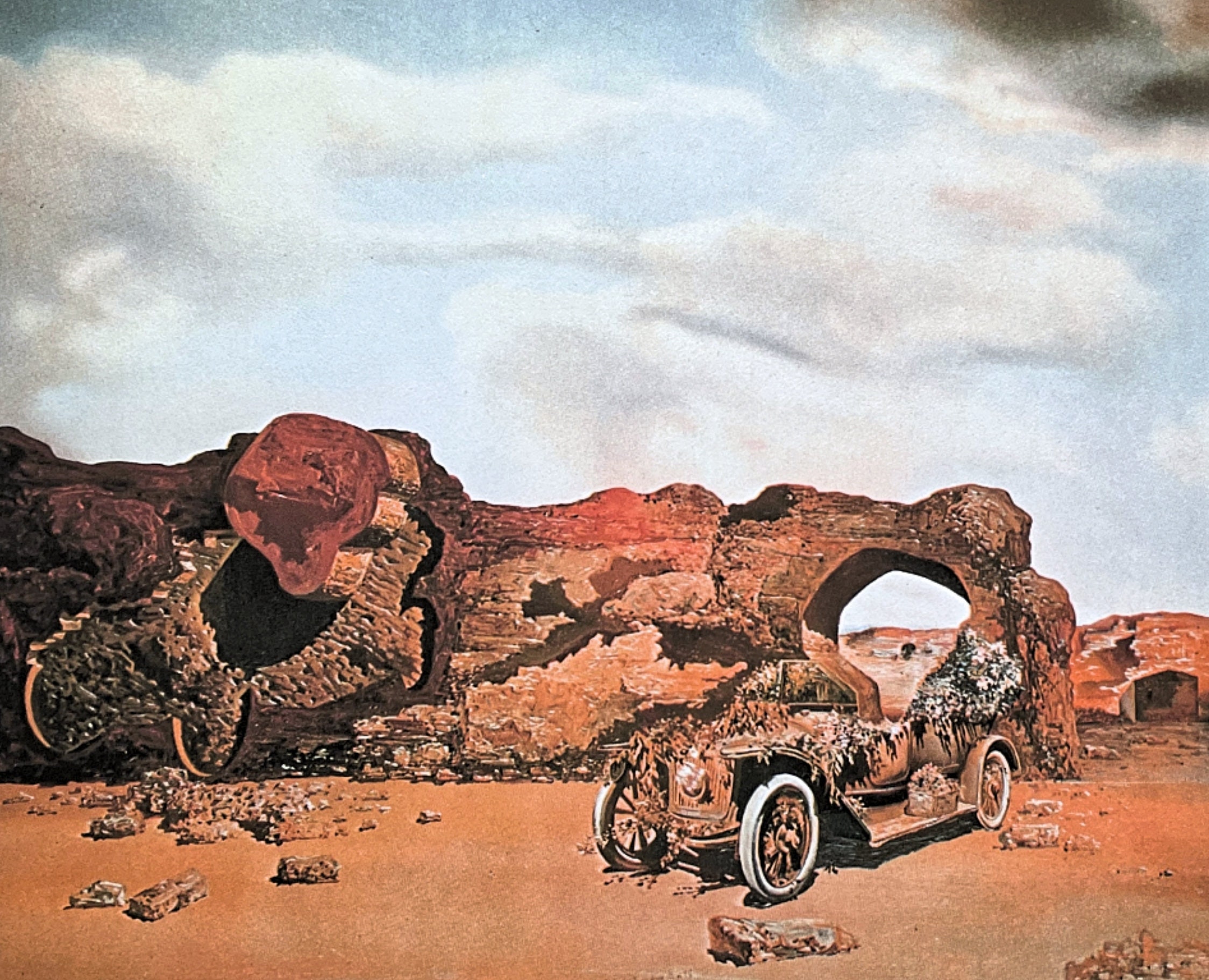 サルバドール・ダリ - 服を着た自動車 - 署名入り、限定版、66 x 50 cm