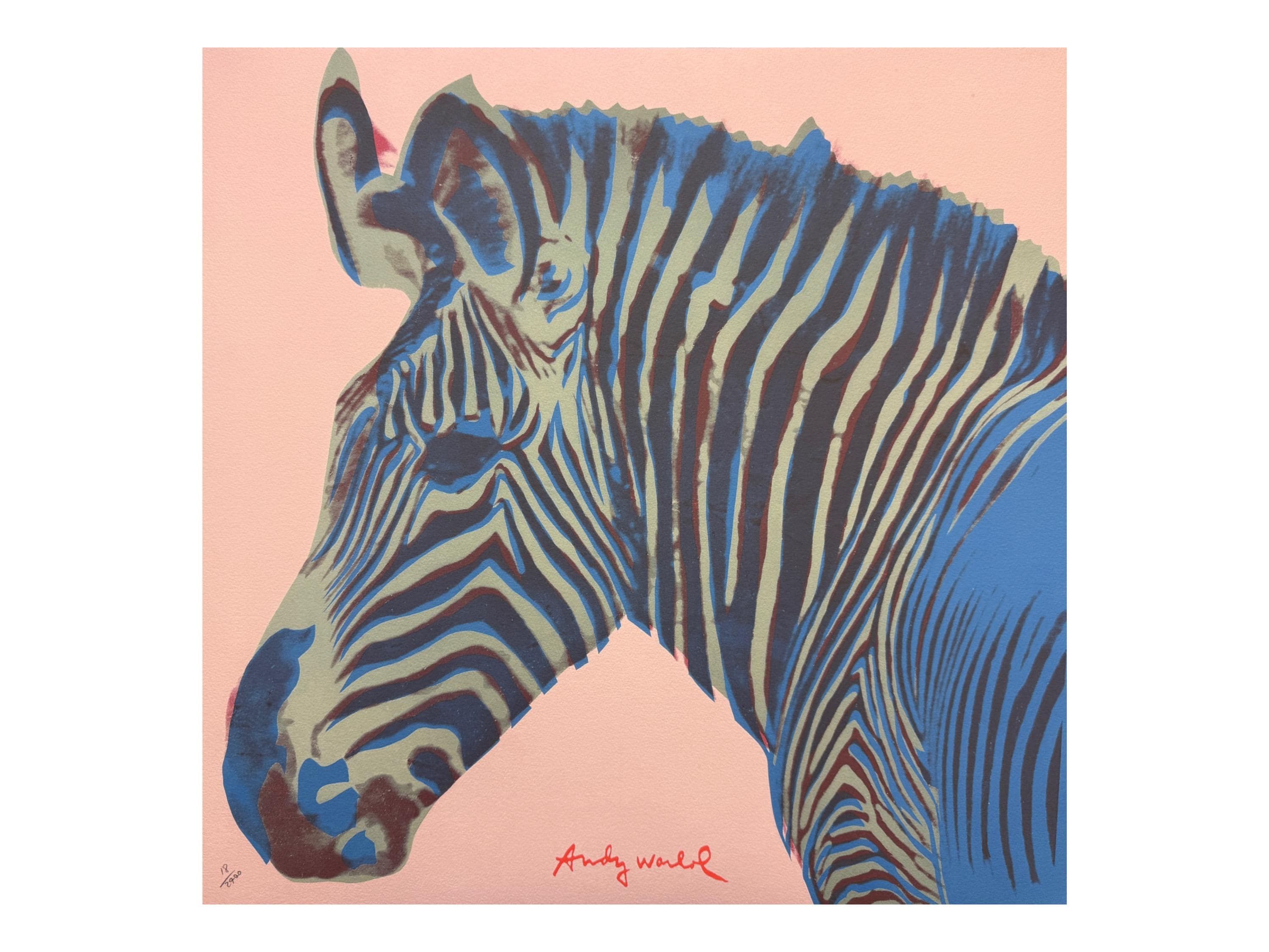 ANDY WARHOL - Grevy's Zebra - Signed, Numbered Edition 18/2400, 60