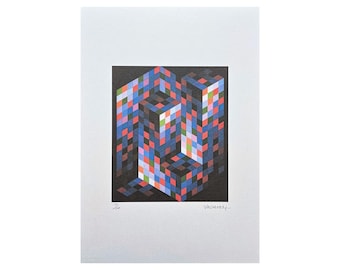 VICTOR VASARELY - Izzo - signed, certificate, limited edition 153/500, 35 x 50 cm, #victorvasarely #artgift #artprint #opart