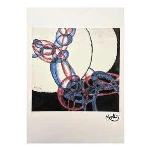 FRANTIŠEK KUPKA (after) - Abstraction with red and blue - signed, numbered edition 10/350, 50 x 70 cm #kupka #artwall #artgift