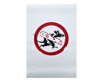 BANKSY/NOT BANKSY - Cut and Run - Original spray paint, certificate (coa), signed, limited edition 10/20 #banksy #notbanksy #streetart