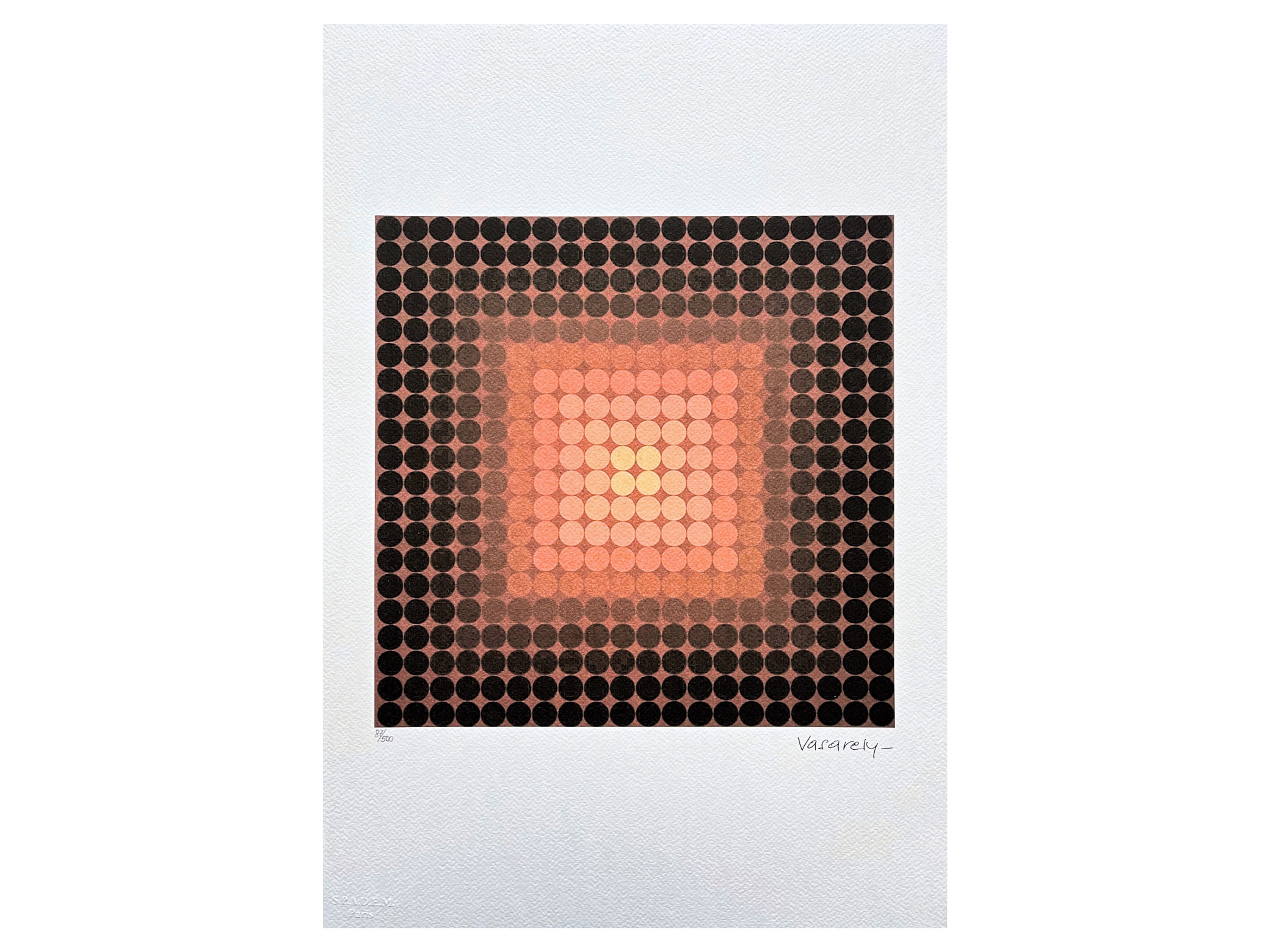 VICTOR VASARELY - Permutations orange - signed, numbered edition 87/500, 35 x 50 cm #victorvasarely #artwall #artgift #opart