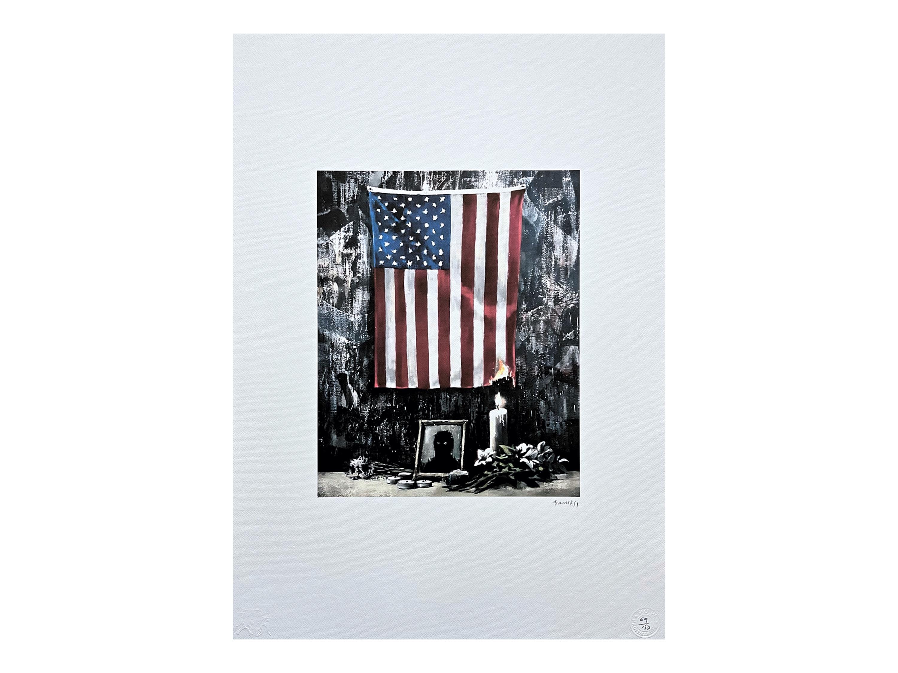 BANKSY - US Flag - Numbered Edition 69/150, 50 X 70 Cm #banksy
