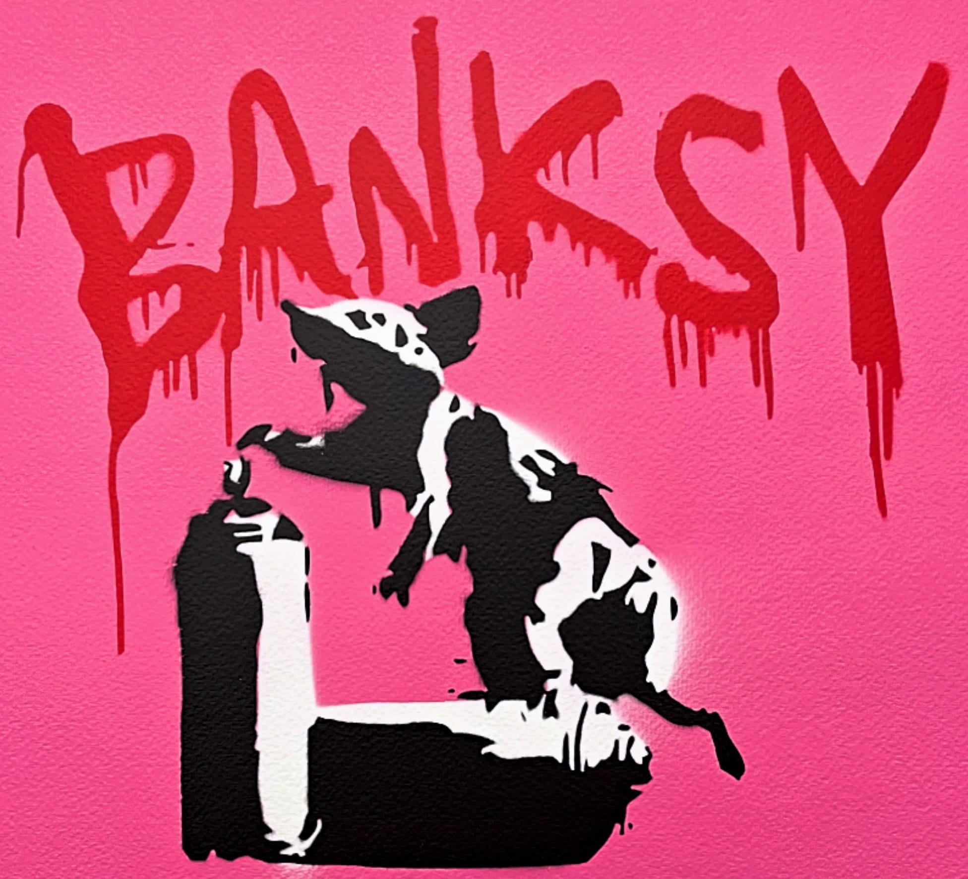 絵画 NOT BANKSY BANKSY/NOT BANKSY - Rat With Spray Cans - Original Spray Paint