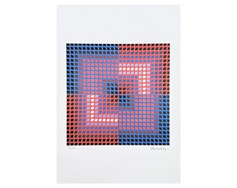 VICTOR VASARELY - Quasar C - signed, numbered edition 203/500, 35 x 50 cm,#victorvasarely #artwall #artprint #artgift #opart