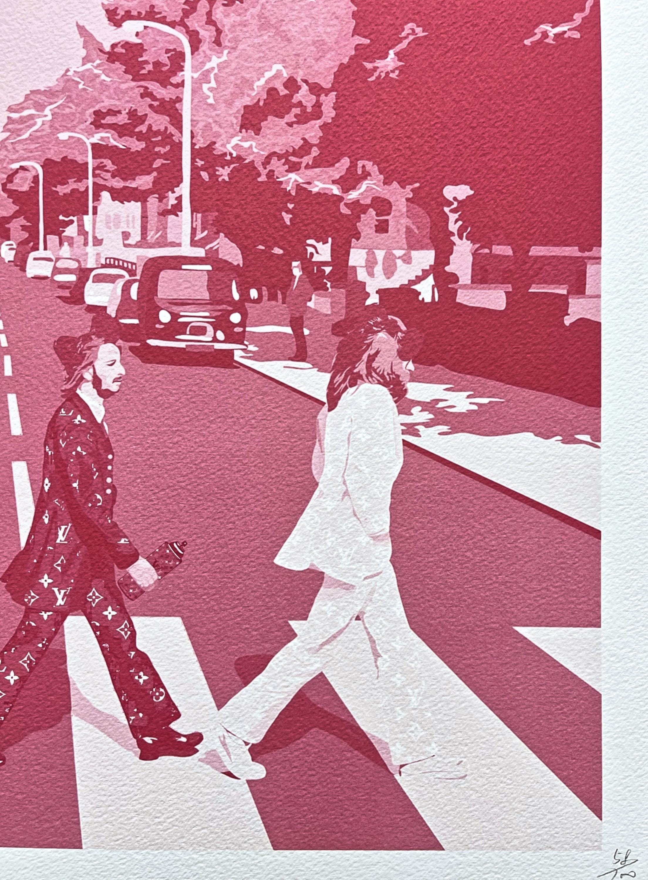 DEATH NYC - Pink Beatles on Abbey Road - Signed, Certificate (coa
