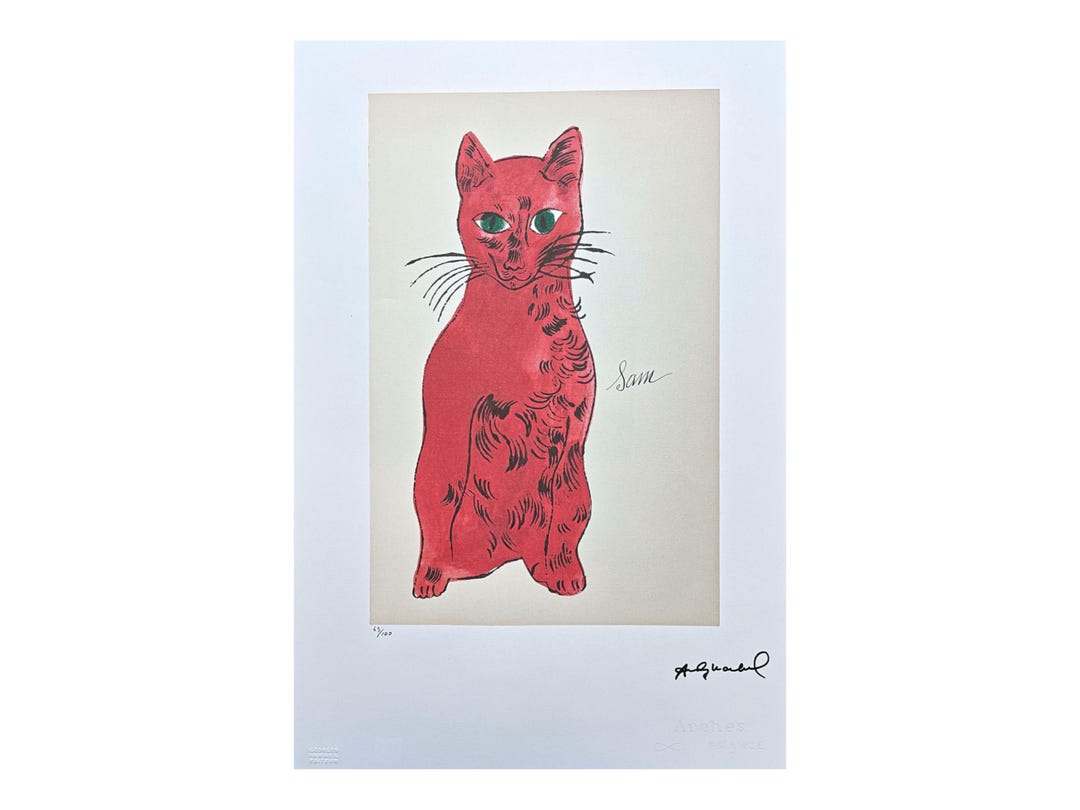 アンディ・ウォーホル - キャット・サム - サイン入り、エディション63