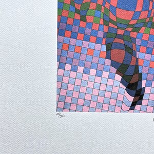 VICTOR VASARELY - Panderlak - signed, numbered edition 110/500, 35 x 50 cm, #victorvasarely #artprint #artwall #opart #artgift image 3
