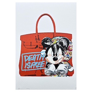 DEATH NYC - Bag and Mickey - assinado, certificado (coa), edição limitada, datado, 32 x 45 cm, #deathnyc #giclée