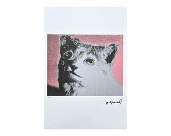 アンディウォーホールライセンスプリント猫 アンディ・ウォーホル - 猫 - サイン入り、番号入りエディション 13