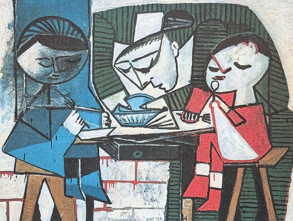 パブロ ピカソ(PABLO PICASSO)、【貧しい食事】、希少画集より 貧しき食事|パブロ・ピカソ |所蔵作品検索｜国立西洋美術館