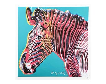 ANDY WARHOL - Grevy’s Zebra - signierte, nummerierte Edition 326/500, 50 x 50 cm, edition CMOA #artwall #artgift #popart #popart