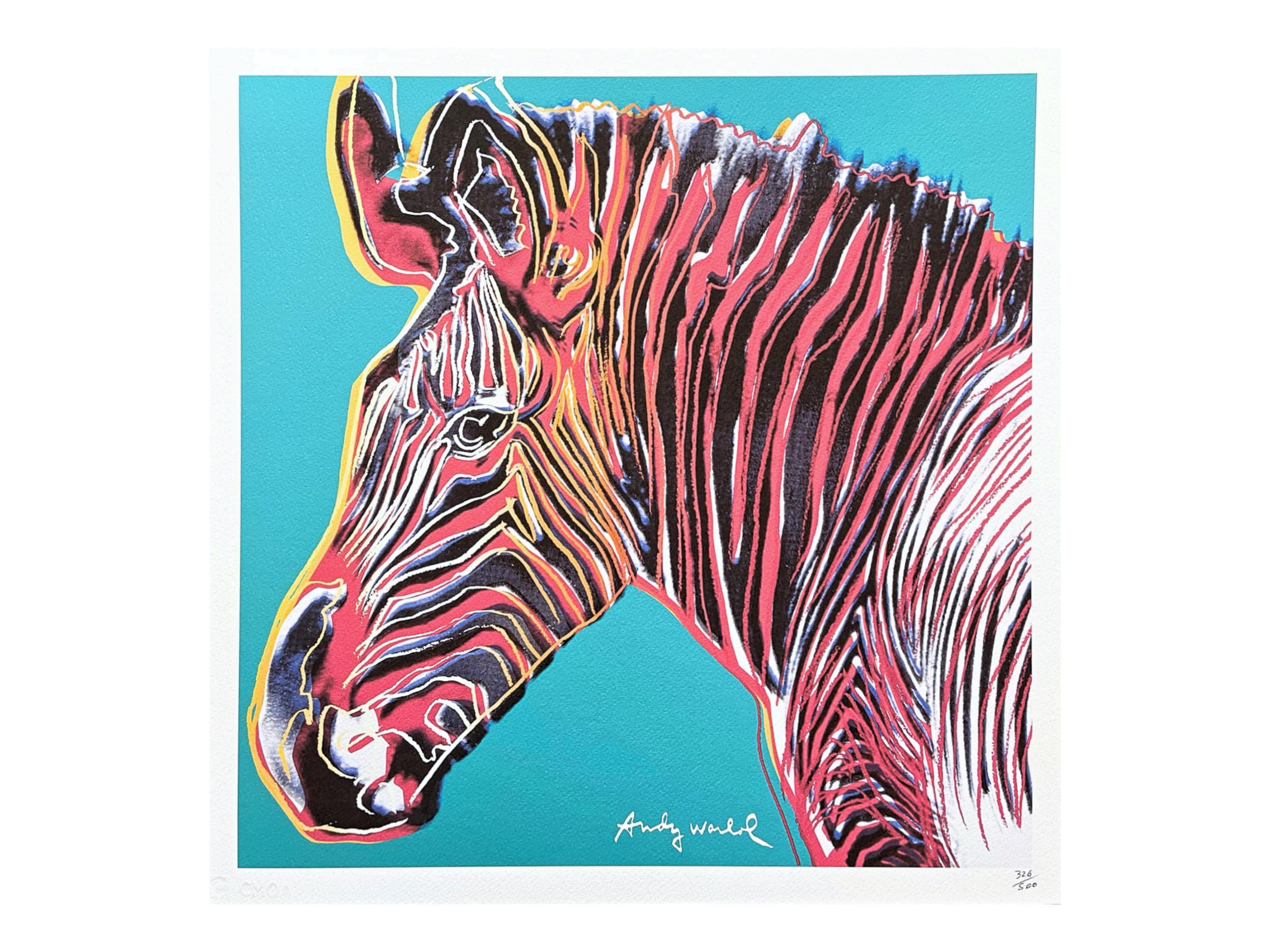 ANDY WARHOL - Grevy's Zebra - Signed, Numbered Edition 326/500, 50