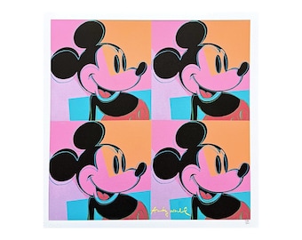 ANDY WARHOL - Micky Maus - signiert, nummeriert Edition 328/500, 50 x 50 cm, edition CMOA #artgift #popart #artwall #artprint