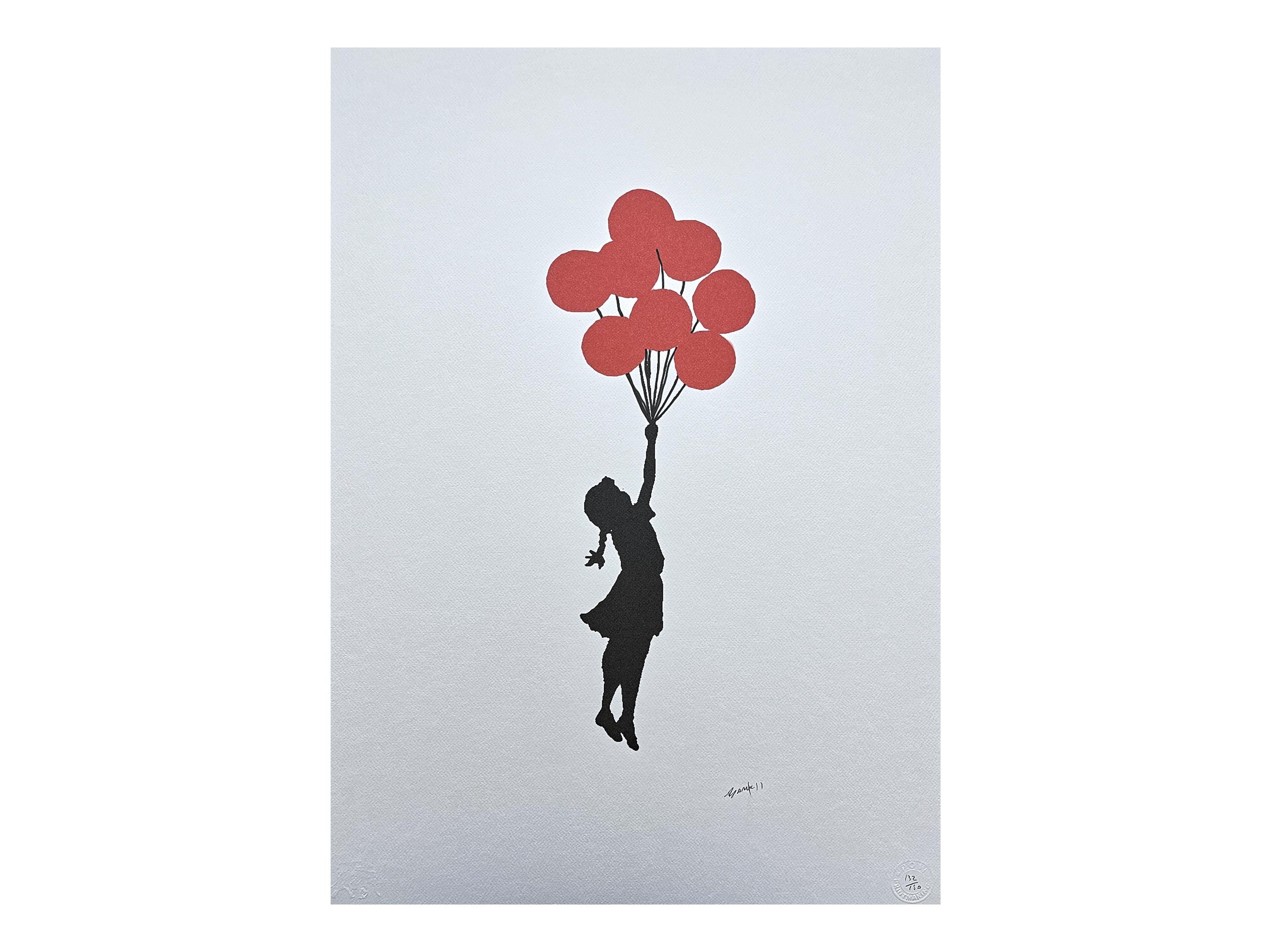 BANKSY - Flying Balloon Girl - Numbered Edition X/150, 50 X 70 Cm