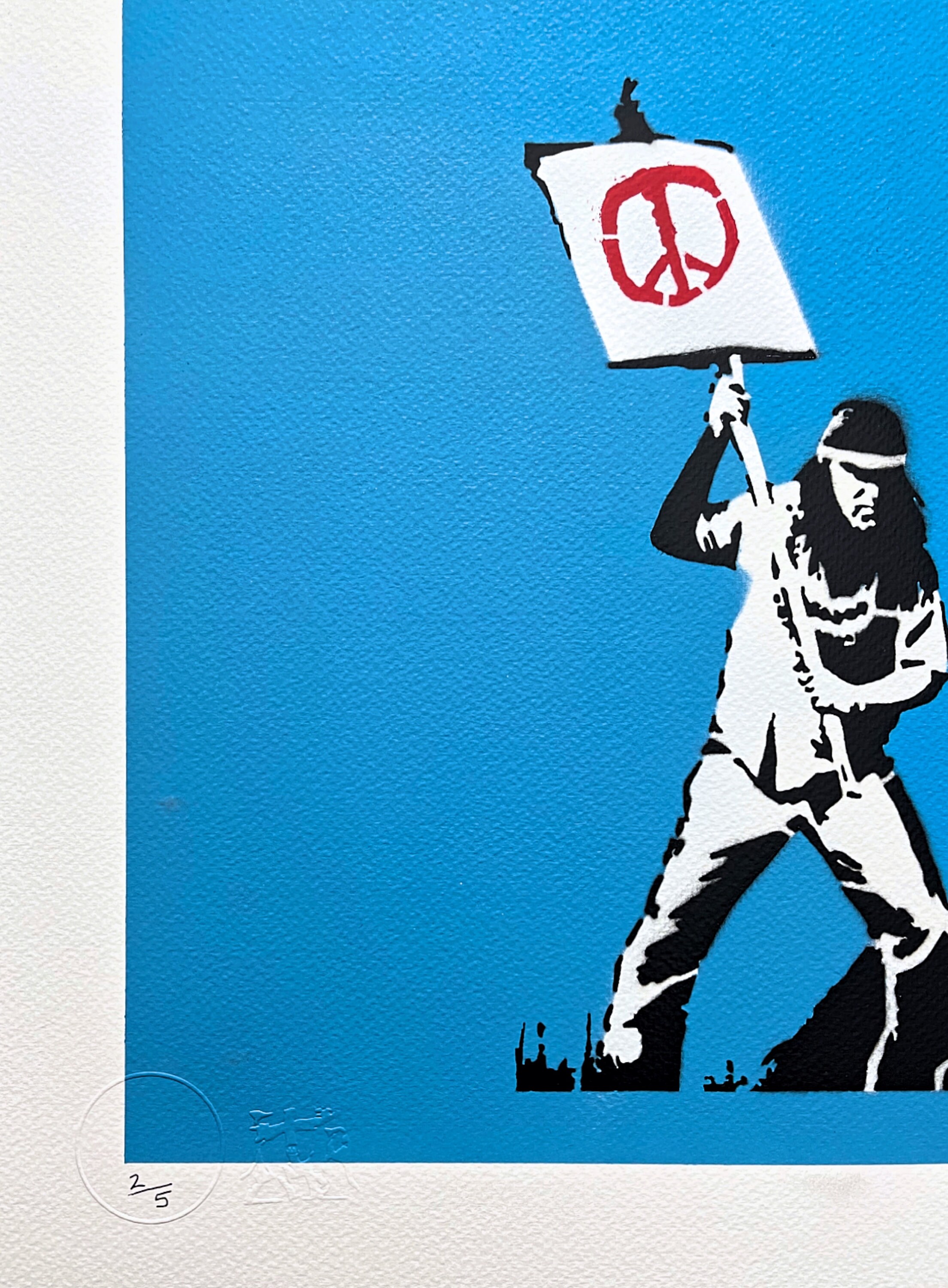 BANKSY/NOT BANKSY - Peace Vs Love - Original Spray Paint