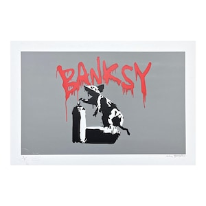 BANKSY/NOT BANKSY - Rat With Spray Cans - Original Spray Paint