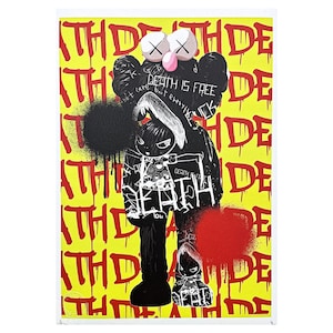 DEATH NYC - A morte é livre - assinado, certificado (coa), edição limitada, datado, 32 x 45 cm,#deathnyc #arte #giclée