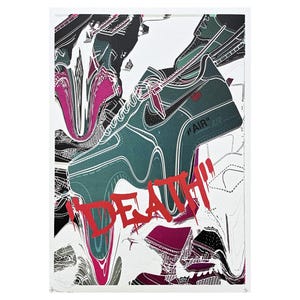 DEATH NYC - Tênis verde - assinado, certificado (coa), edição limitada,namoro, 32 x 45 cm, #deathnyc #giclée