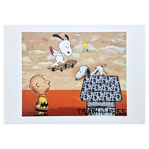 DEATH NYC - Snoopy + Charlie - assinado, certificado, numerado - edição limitada, datado, 45 x 32 cm, #deathnyc #arte #giclée #impressão #assinado