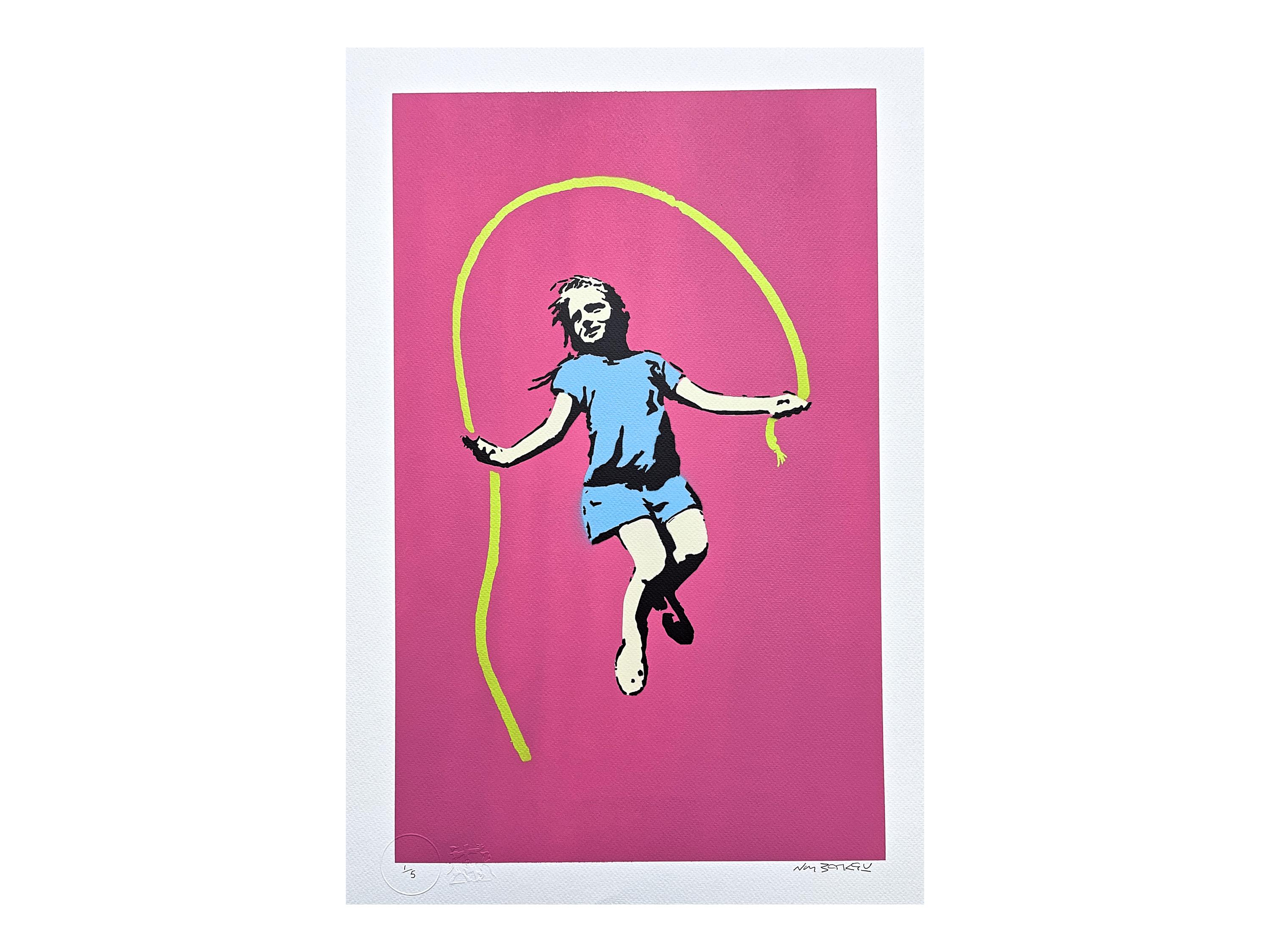 BANKSY/NOT BANKSY - Girl With Skipping Rope - Original Spray Paint