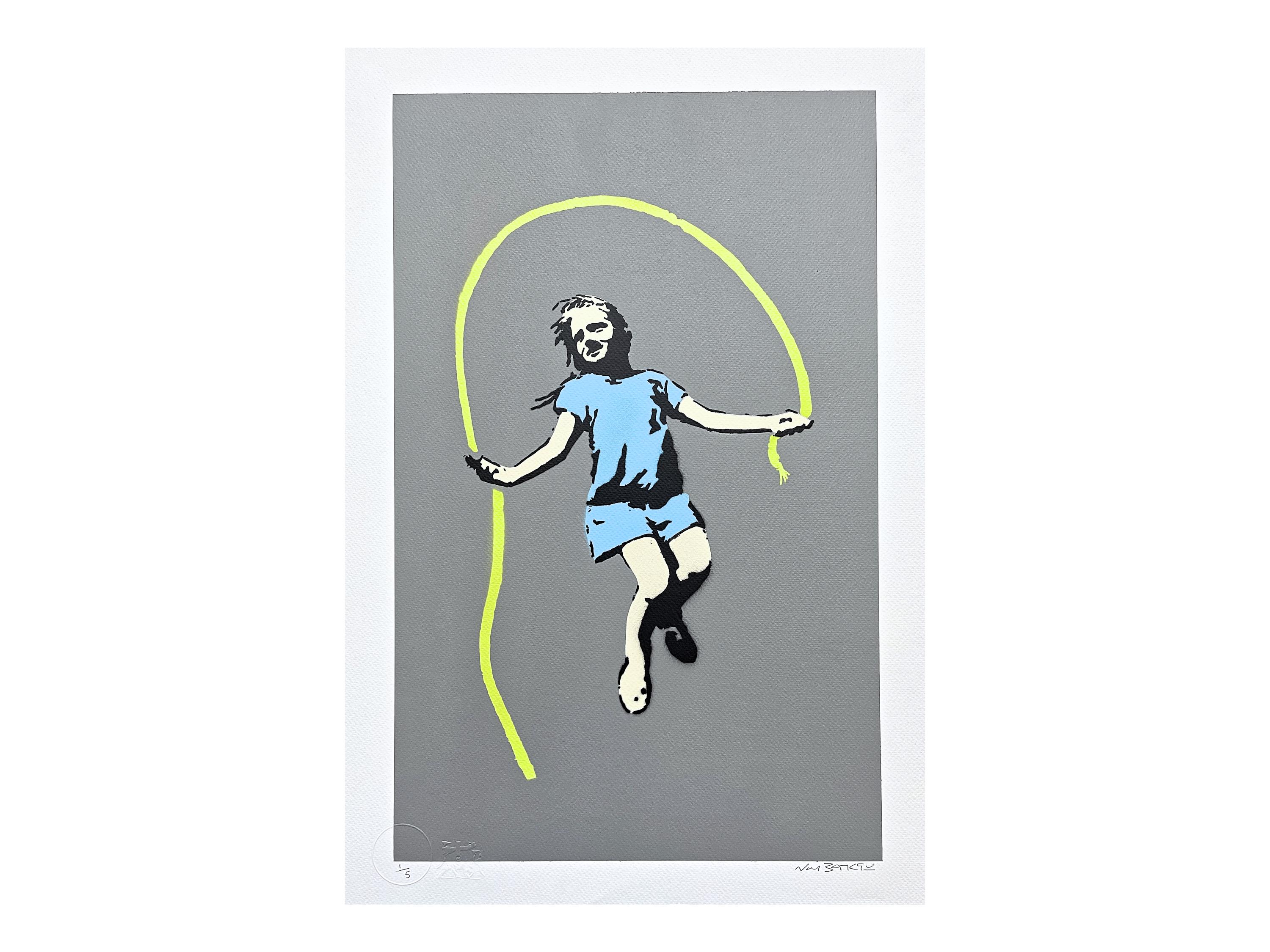 BANKSY/NOT BANKSY - Girl With Skipping Rope - Original Spray Paint