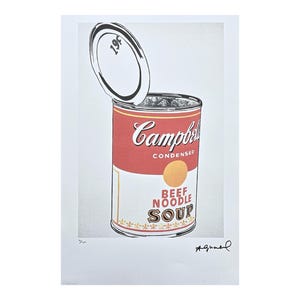 ANDY WARHOL - Cambell&#39;s soup Beef noodle - signed, numbered edition 10/100, 38 x 56 cm, edition Leo Castelli #warhol #popart #artwall