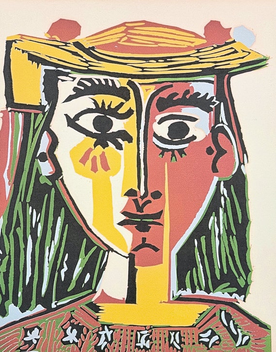 PABLO PICASSO (after) - Busta De Femme Au Chapeau - Signed