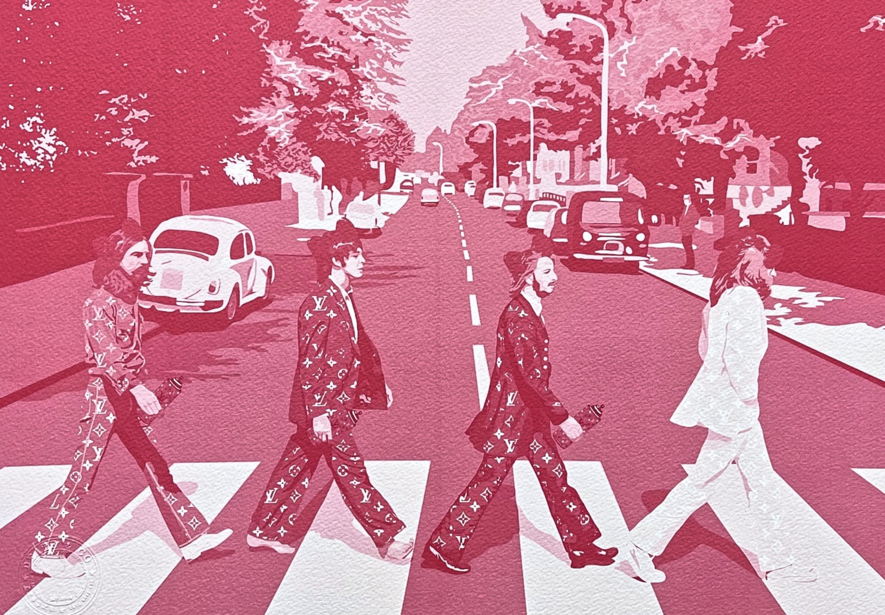 【新品】DEATH NYC 2015「Beatles Abbey Road」① DEATH NYC - Pink Beatles on Abbey Road - Signed, Certificate (coa