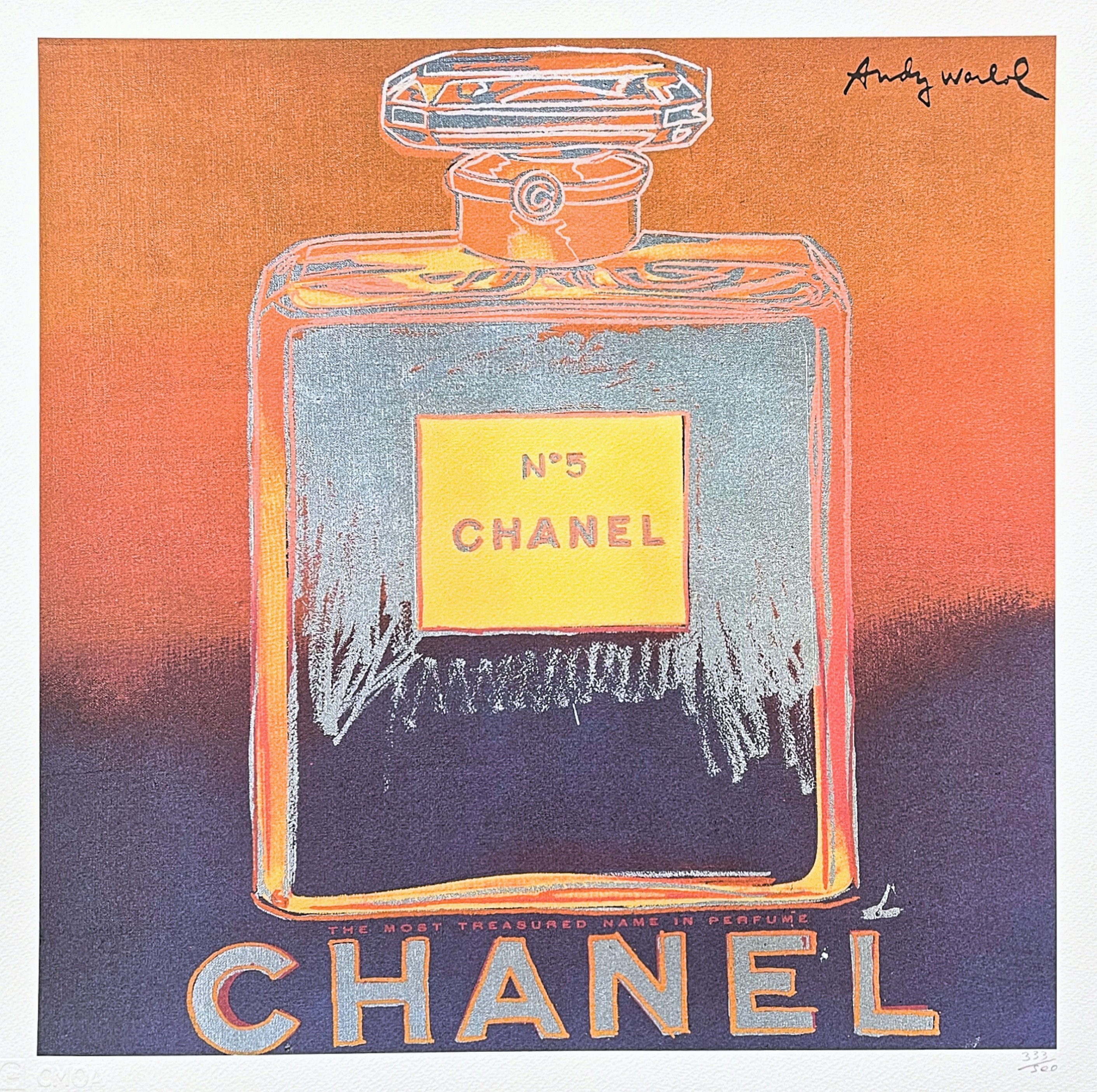 Vintage 90s Andy Warhol Blue Chanel No. 5 Perfume Pop Art Poster Wall  Hanging 22x28