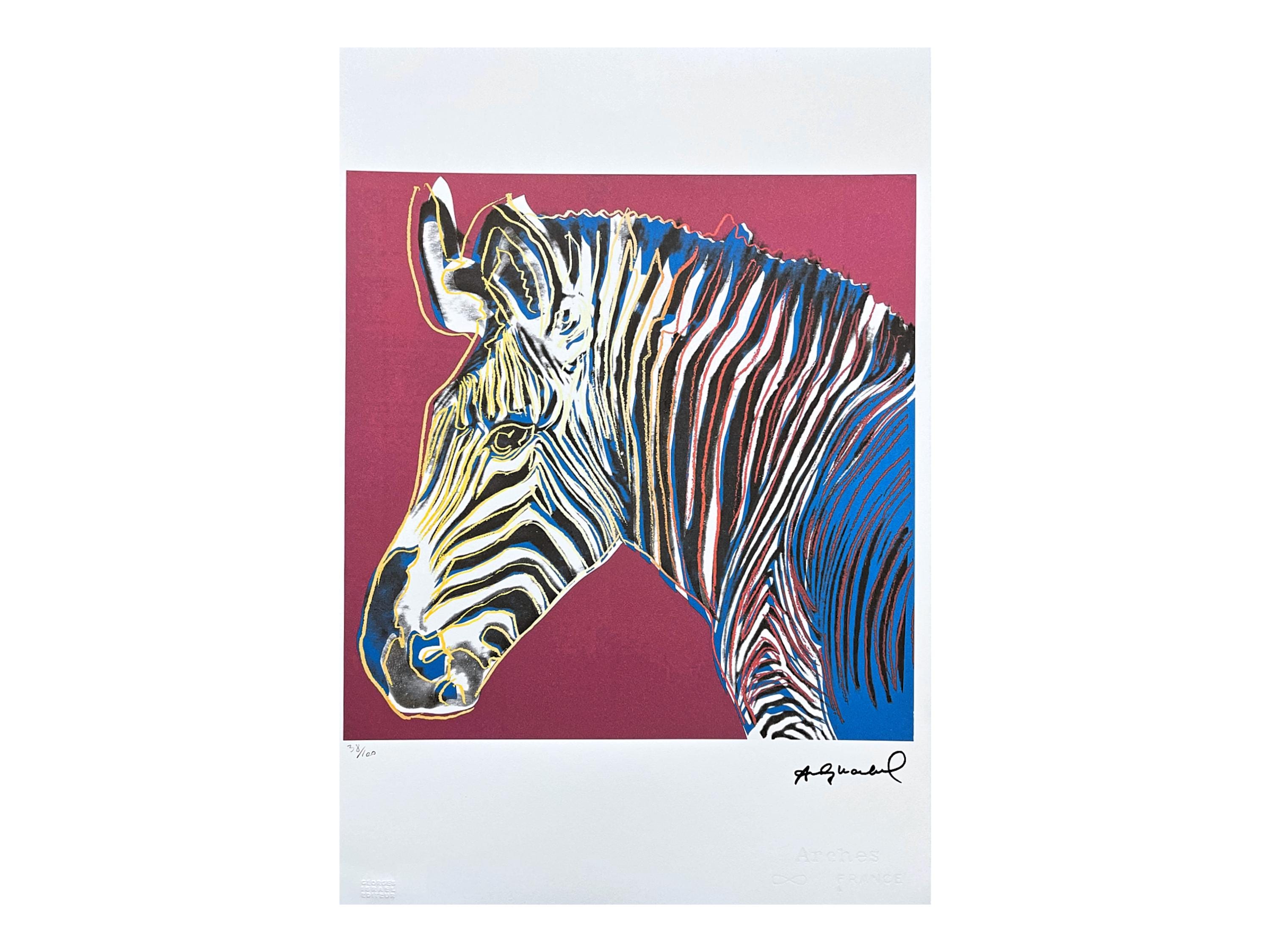 ANDY WARHOL - Grevy's Zebra - Signed, Numbered Edition 38/100, 38