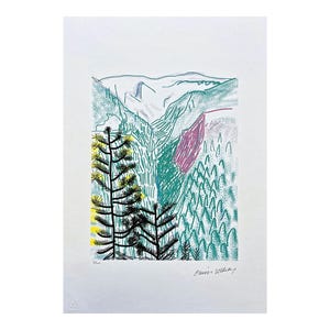 DAVID HOCKNEY - The Yosemite suit - Black tree - signed, numbered edition 3/500, certificate, 35x50 cm, #artwall #artgift
