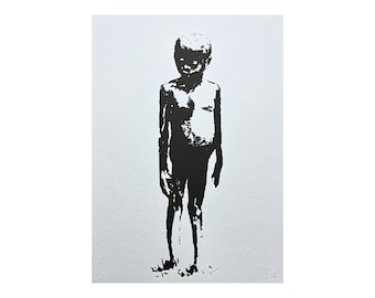 BANKSY - Skinny Kid - Numbered Edition 67/150, 50 X 70 Cm #banksy
