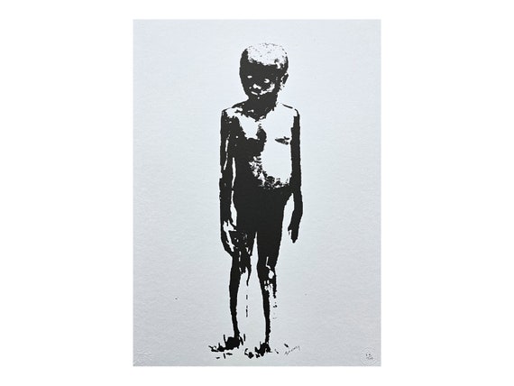 BANKSY - Skinny Kid - Numbered Edition 67/150, 50 X 70 Cm #banksy