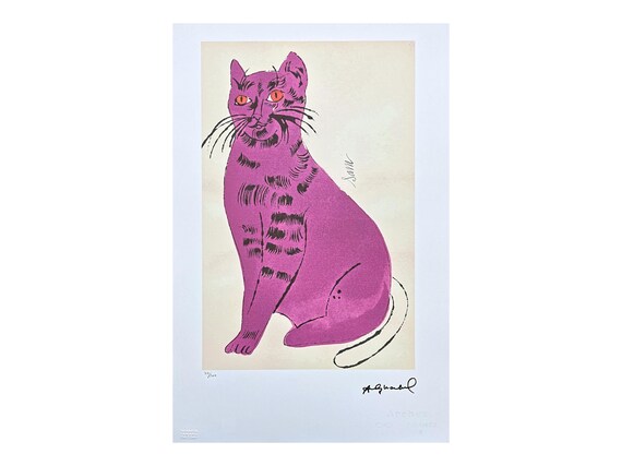 Lithographie Andy Warhol – Cat Sam – Signée Avec Certificat Leo Castelli – 1980
