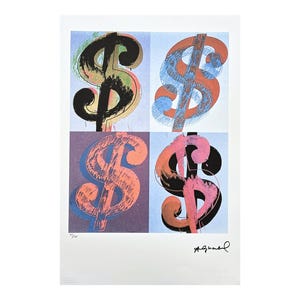 ANDY WARHOL - 4x Dollar Sign - signed, numbered edition 75/100, 38 x 56 cm, edition Leo Castelli #warhol #popart