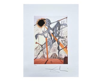 サルバドール・ダリ「死の騎士」リトグラフ、ヴィンテージプリント