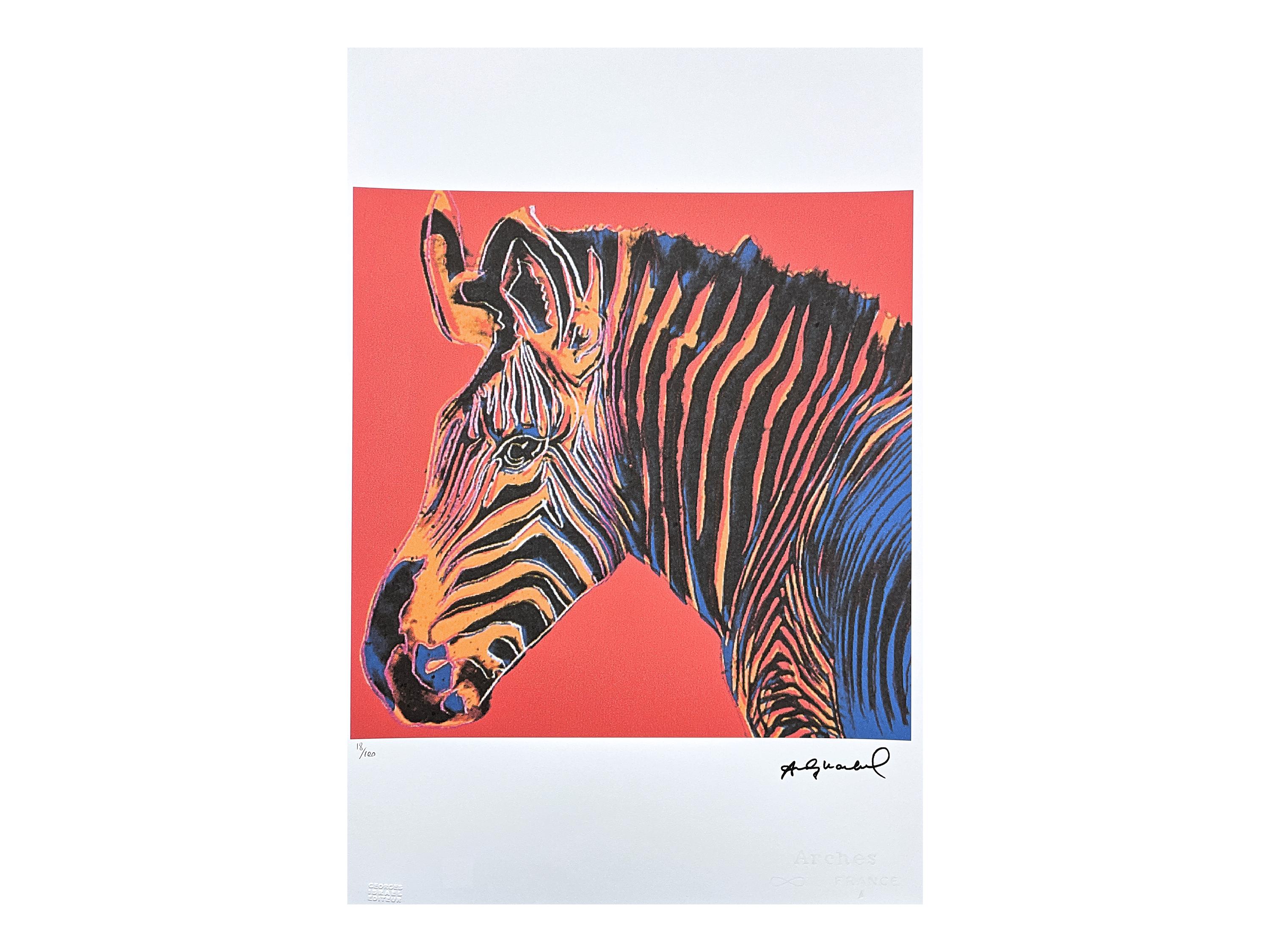 ANDY WARHOL - Grevy's Zebra - Signed, Numbered Edition 18/100, 38