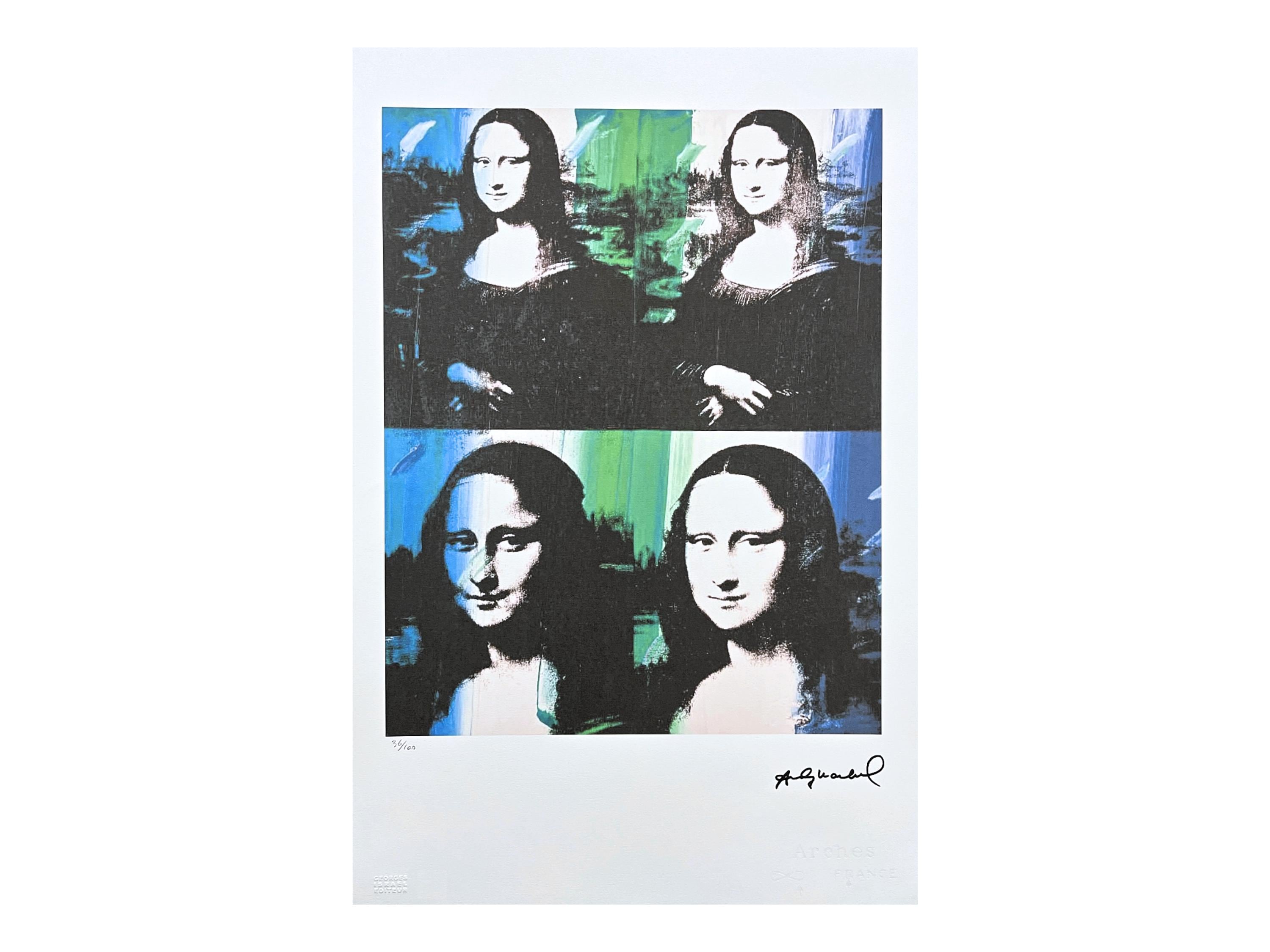 ANDY WARHOL - Mona Lisa - Signed, Numbered Edition 36/100, 38 X 56