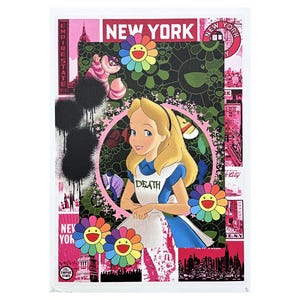 DEATH NYC - Alice no País das Maravilhas - assinado, certificado (coa), edição limitada, datado, 32 x 45 cm, #deathnyc #giclée