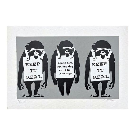 【新品】SALE バンクシー　Banksy Laugh monkey Laugh Now Monkey by Banksy Art Print - Etsy