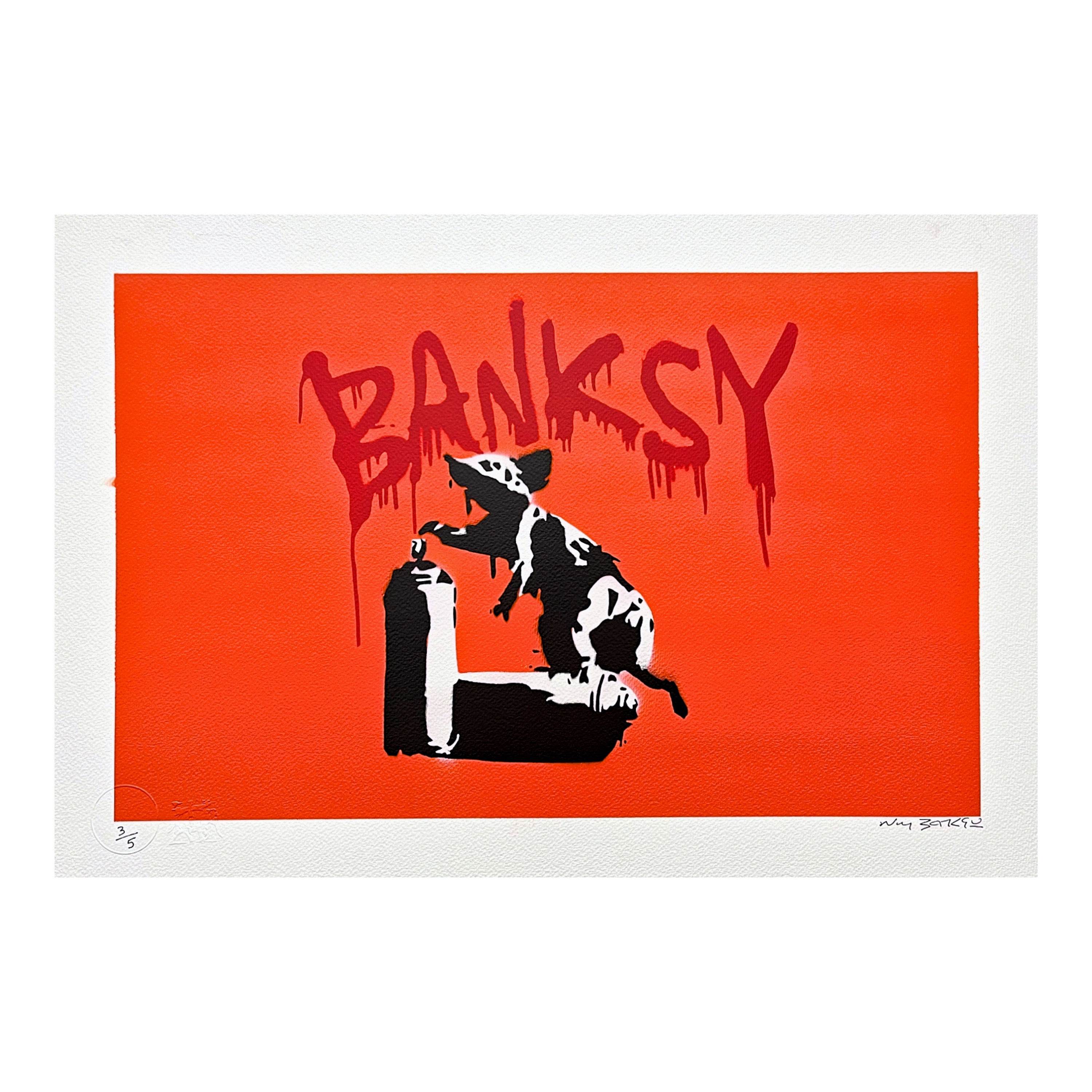 BANKSY/NOT BANKSY - Rat With Spray Cans - Original Spray Paint