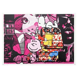 DEATH NYC-Bart Simpson + Charlie - assinado, certificado (coa), numerado - edição limitada, datado, 45 x 32 cm, #deathnyc #arte #giclée #assinado