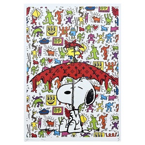 DEATH NYC - Snoopy + Keith - assinado, certificado, edição limitada, datado, 32 x 45 cm, #deathnyc #arte #giclée #impressão #assinado