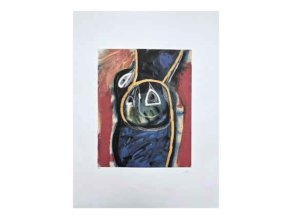 JOAN MIRÓ - Untitled With Red - Signed, Certificate, Limited