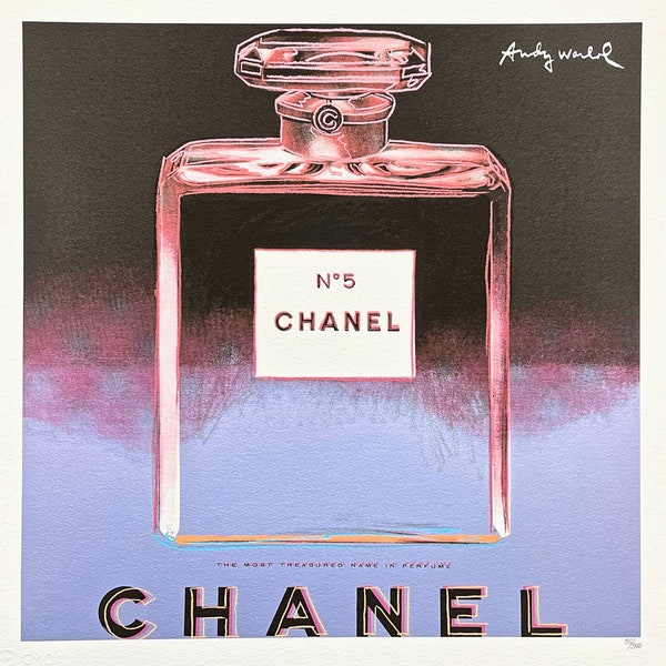 ANDY WARHOL (After) - "Chanel" - gesigneerd, certificaat, gelimiteerde oplage 56/500, 50 x 50 cm, editie CMOA #artprint #popart #artwall #wallgift