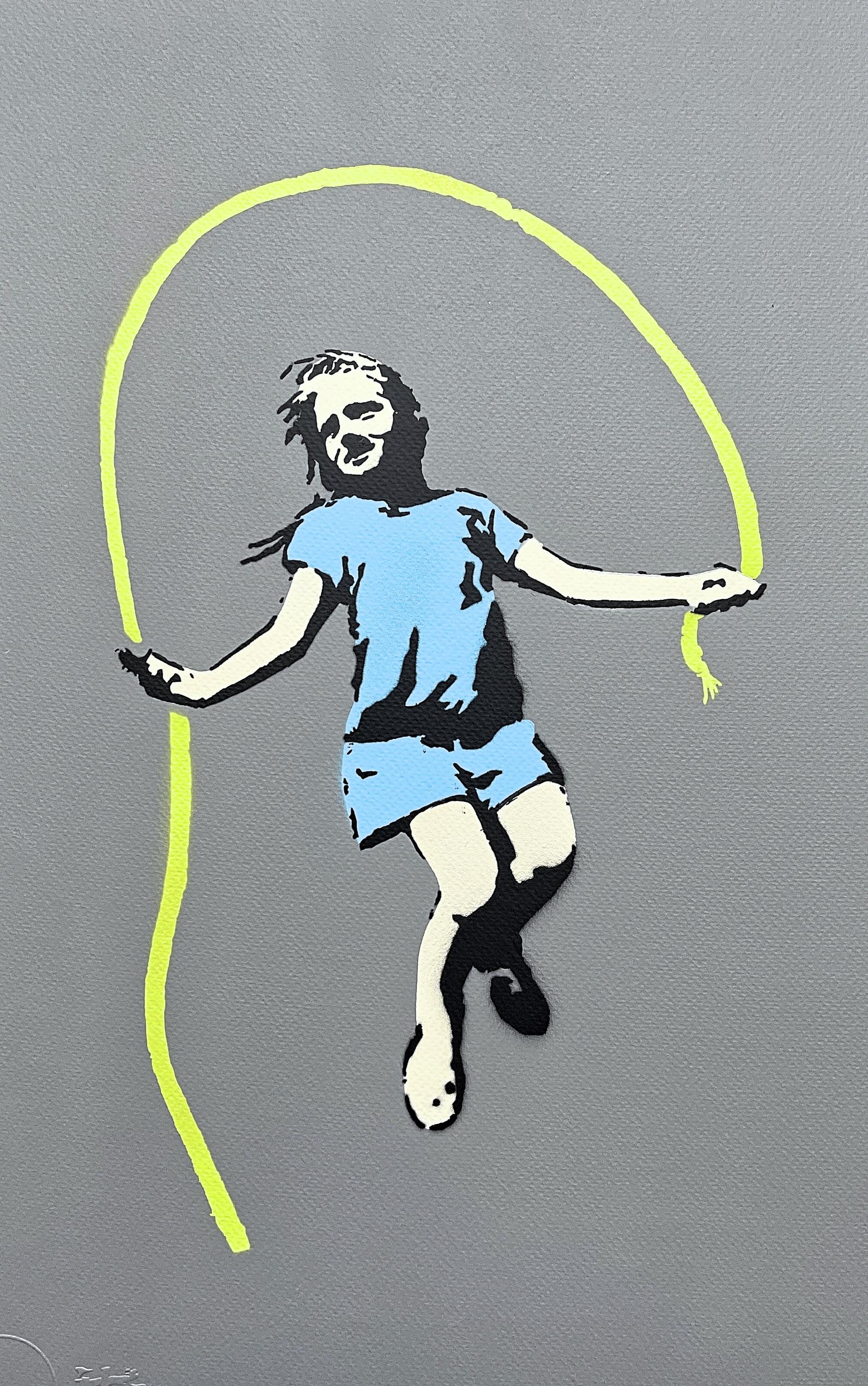 BANKSY/NOT BANKSY - Girl With Skipping Rope - Original Spray Paint