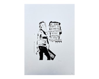 BANKSY - Si quieres lograrlo - edición numerada x/150, 50 x 70 cm #banksy #artprint #streetart #artgift #artwall